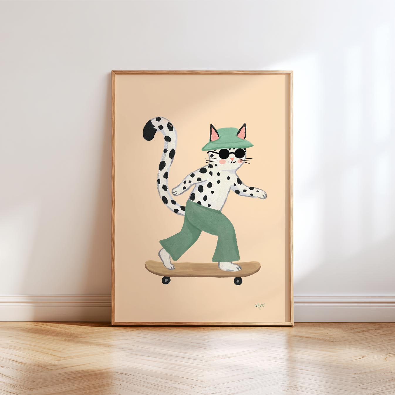 Cool Skater Cat Poster