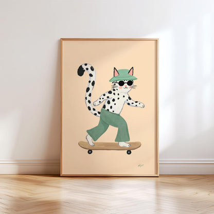 Cool Skater Cat Poster