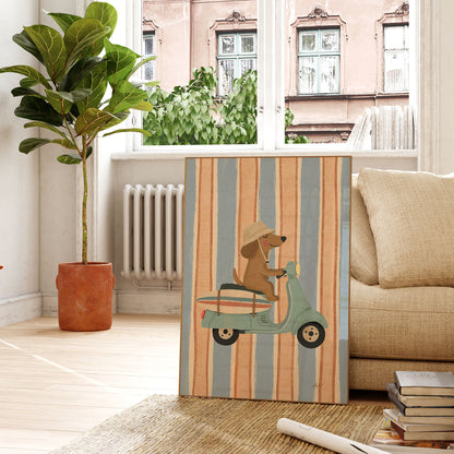 Surf Vespa Dog Poster