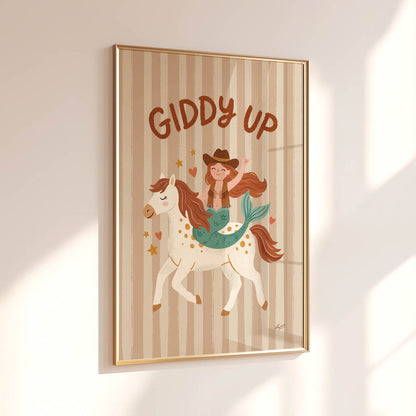 Mermaid Cowgirl Poster