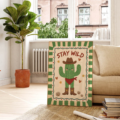 Desert Cowboy Cactus Poster