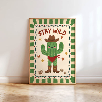 Desert Cowboy Cactus Poster