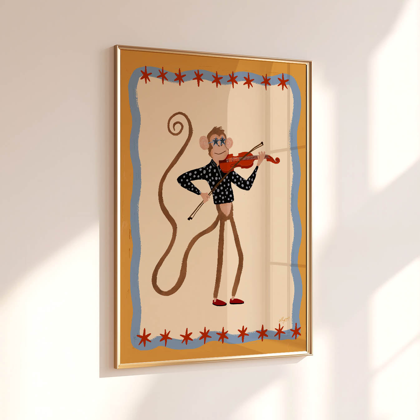 Little Violinist Monkey Poster