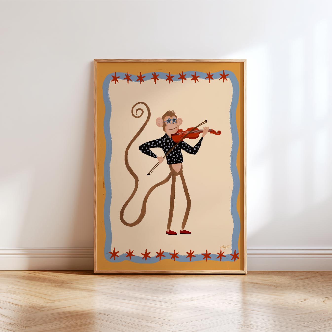 Little Violinist Monkey Poster