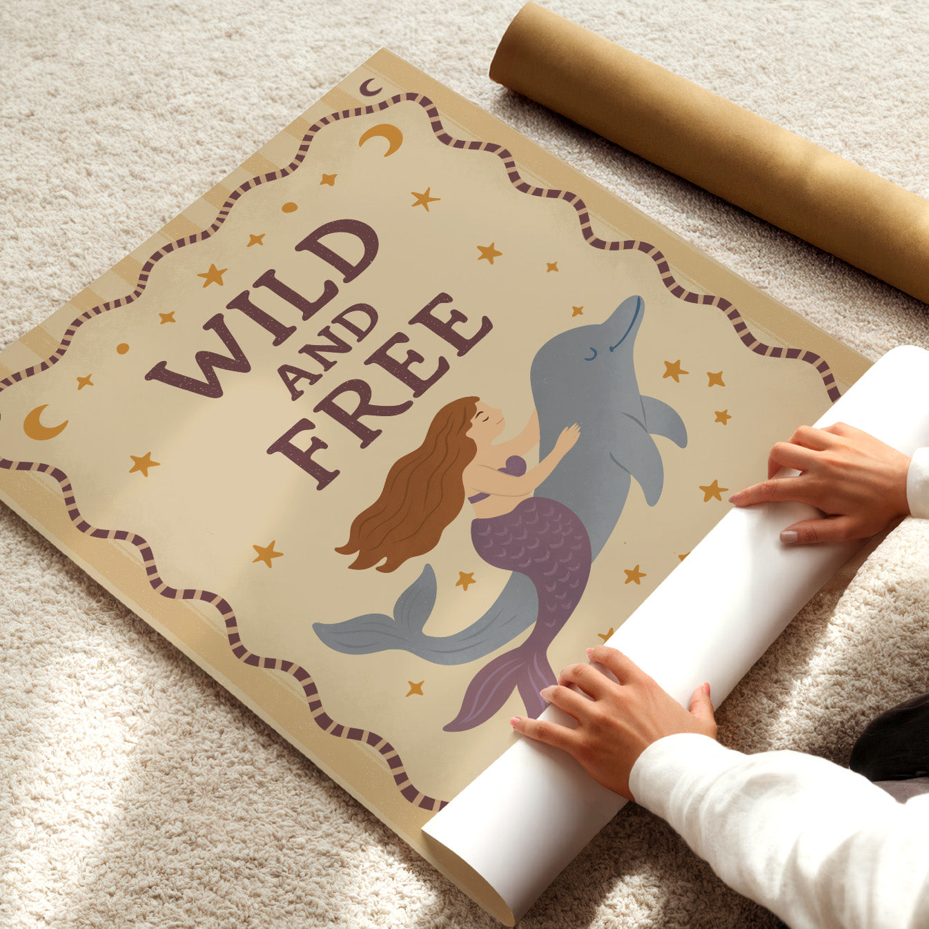 Wild & Free Mermaid Poster