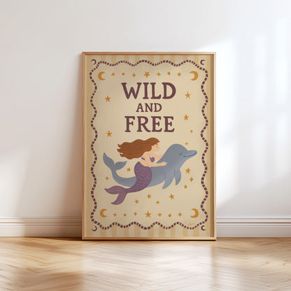 Wild & Free Mermaid Poster